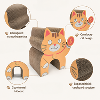 Griffoir pour chat en carton ondulé écologique en forme de chat porte-bonheur, durable, réversible, avec impression personnalisée, lit de repos
