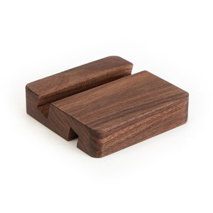 Wooden Phone Stand <b>Tablet</b> <b>Holder</b> Solid Walnut Wood Modern Simple Design For Desk Use - Product Image 4