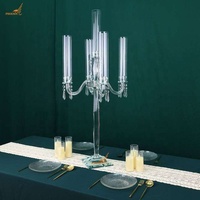 Candélabre de mariage en verre lustre de table en cristal centres de table en verre cristal 5 bras bougeoirs