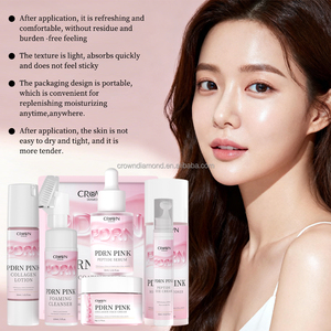 مجموعة العناية بالبشرة الكورية للتبييض مع سيروم الببتيد الوردي وكريم الكولاجين وحمض النووي للسلمون PDRN - Product Image 2