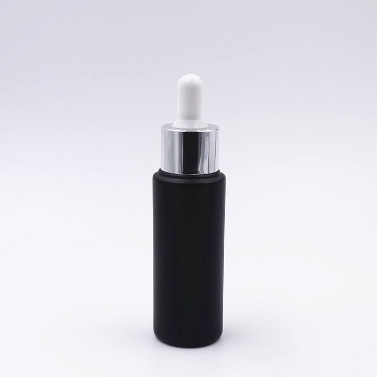 Bottiglia nera + contagocce bianco + colletto d'argento