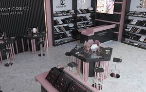 Exhibidores de Maquillaje Personalizados de Moda OEM, Estante de Exhibición, Mostrador, Estantes de Góndola de Madera para Cosméticos - Product Image 2