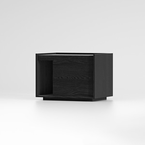 <span class=keywords><strong>Table</strong></span> <span class=keywords><strong>de</strong></span> <span class=keywords><strong>chevet</strong></span> minimaliste italienne noire avec tiroir <span class=keywords><strong>de</strong></span> rangement et armoire pour appartement, maison, chambre à coucher - Luxe polyvalent - Product Image 2