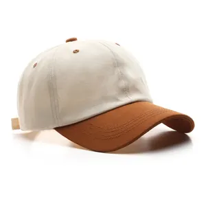 100% cotone Twill bicolore 6 pannelli berretto da Baseball Logo ricamato tesa curva Gorras berretto da Baseball cappelli
