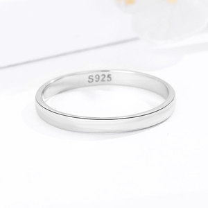 2mm Thin Knuckle Finger <strong>Ring</strong> <strong>Stack</strong> <strong>Rings</strong> Smooth High Polished Rhodium Gold Plated 925 Sterling Silver Classic Wedding Engagement - Product Image 5