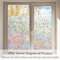 Regenbogen-Fensterfolie Sichtschutz Nicht-selbstklebende Glasfolie Abnehmbare Wiederverwendbare Statisch Haftende Fensterfolie