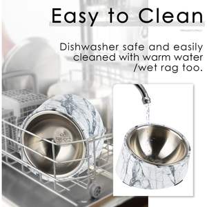 Tazón Inclinado para Mascotas con Acabado de Mármol Antideslizante para Perros y Gatos, Tamaño M1 - Product Image 2