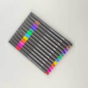 12-Color Student Stationery Art <b>Drawing</b> Pen Fineliner Set Triangular Plastic Pens with Colored Grip - Product Image 3