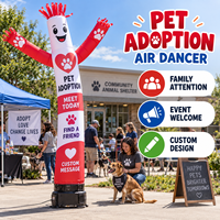 Ballon publicitaire gonflable Air Dancer pour centre d'adoption animale, idéal pour événements promotionnels et accueils, avec conception personnalisée pour une visibilité optimale.