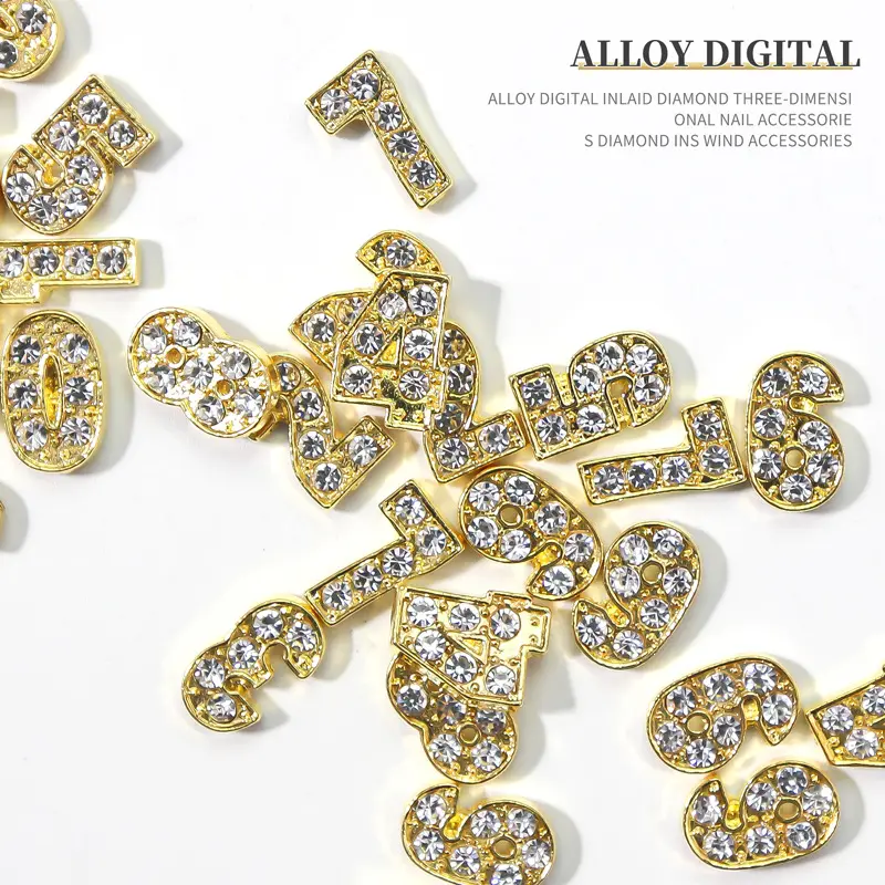 Diamantes de imitación 3D para decoración de uñas, joyería de aleación de Metal para manualidades, gran número, 2022