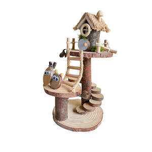 Nuevo conjunto de casa de árbol divertida de madera hecha a mano, bloques de construcción creativos para niños DIY, juguetes de rompecabezas para mejorar la imaginación - Product Image 1