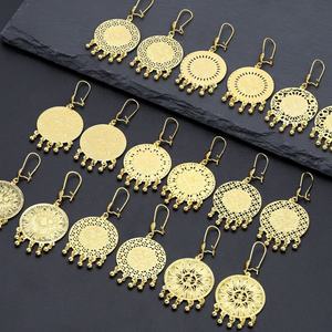 JXX Wholesale Price Brass Indian Style Large Drop Earrings Unisex Unique Designs <b>Fashion</b> Gold Plated Trendy High Quality - Product Image 1
