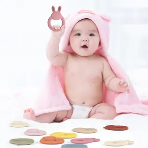Chupete de silicona de conejo con dibujos de animales, sonajeros para morder para bebés, sin Bpa, novedad de 2023