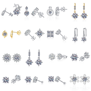Brincos de Moissanite Redondos em Prata Esterlina 925 com Corte Floco de Neve, Testador de Diamantes VVS, Joias Femininas para Casamento 0.5ct - Promoção Imperdível - Product Image 4