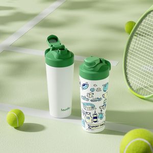Custom Molded <b>Shaker</b> Cup 2024 Quick Opening Hidden Handle Reusable Sports <b>Bottle</b> With Measuring Lines And Stirring Ball - Product Image 3