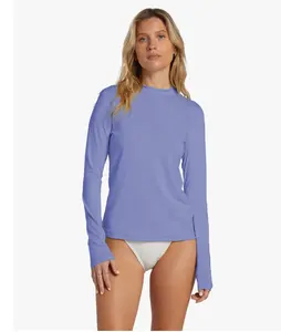 DIVESTAR Logo personnalisé en gros à manches longues surf été plage Protection solaire PU 50 + Rash Guard pour femmes adultes