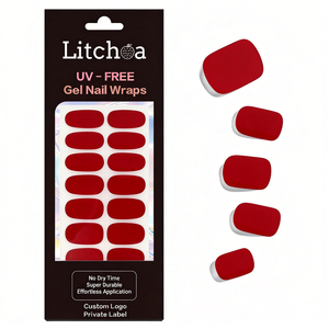 无紫外线凝胶指甲贴全彩系列 14 天持久环保且易于涂抹，适合定制自有品牌 - Product Image 1