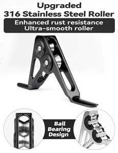 Guía de rodillos de aleación de aluminio con polea de acero inoxidable 316 y sistema de rodamiento de bolas para cañas de pescar en alta mar - Product Image 3
