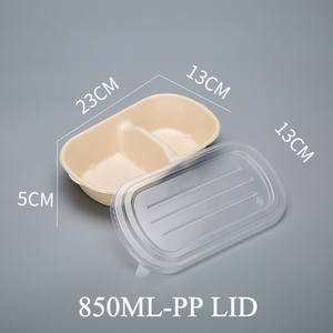 850ml 이중 셀 식품 등급 일회용 생분해 재활용 소재 종이 상자 샐러드 그릇 크라프트 종이 트레이 친환경 스시 용기 - Product Image 4