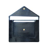Housse d'ordinateur portable et étui pour tablette en cuir PU écologique, moderne, légère, motif crocodile, étanche, antichoc, avec fermeture à bouton