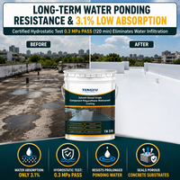 Peinture de revêtement imperméable en polyuréthane gris-blanc 1K à haute teneur en solides, 25 kg, membrane liquide PU appliquée pour toiture en béton