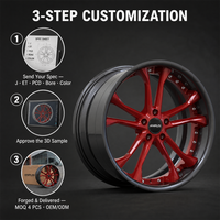 Jantes forgées rouges à 10 rayons, 3 pièces, à déport profond, 18, 19, 20 pouces, 5x114.3, 6061-T6 pour Subaru, jantes personnalisées, direct usine, alliage sport