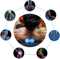 Balle de massage en silicone personnalisée avec logo pour la relaxation myofasciale, double balle de lacrosse pour le cou, les épaules, le dos, les jambes, la tension musculaire