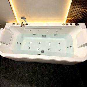 Baignoire à remous design cascade <span class=keywords><strong>avec</strong></span> jets d'hydro-massage, en acrylique, double spa, <span class=keywords><strong>jacuzzi</strong></span> <span class=keywords><strong>avec</strong></span> LED - Product Image 1