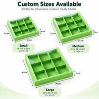 Boîte d'emballage personnalisée pour chocolats à 9 compartiments, boîte en papier pour tartes aux œufs, biscuits, bonbons, avec couvercle en PVC transparent, impression couleur