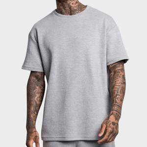 เสื้อยืดโอเวอร์ไซส์แฟชั่นทรงหลวม ผ้าฝ้าย 100% สไตล์สตรีทแวร์ ผ้าเฟรนช์เทอร์รี่  เสื้อยืดเปล่าเรียบๆ สำหรับผู้ชาย สั่งทำได้ - Product Image 1