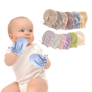 Étiquette personnalisée 100% mitaines d'eczéma en soie de mûrier pure pour bébés gants d'eczéma anti-rayures mitaines de soulagement de l'eczéma réglables - Product Image 1