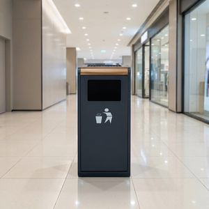 Poubelle de parc de haute qualité en acier inoxydable, poubelle extérieure à ouverture latérale, poubelle avec <span class=keywords><strong>cendrier</strong></span> latéral - Product Image 2