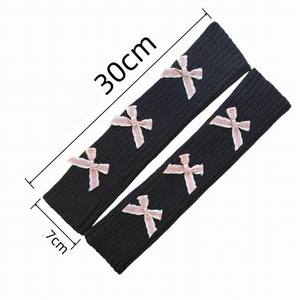 Scaldacollane in maglia <span class=keywords><strong>da</strong></span> <span class=keywords><strong>donna</strong></span> con logo personalizzato, guanti lunghi <span class=keywords><strong>senza</strong></span> <span class=keywords><strong>dita</strong></span> Y2K, guanti a manica lunga con fiocco carino Kawaii per ragazze - Product Image 6