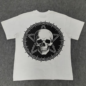 T-shirt Homme Tendance Été Motif Personnalisé Crâne Enflammé Météore Logo Coton Streetwear Vente en Gros Fabricant - Product Image 6