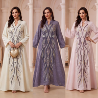 Robe de soirée modeste pour femmes musulmanes, hijab, caftan, abaya, kaftan, en polyester respirant