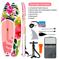 Planche à pagaie gonflable ultra-stable 11'x33"x6" pour adultes et animaux de compagnie, SUP rose tropical de 15 cm d'épaisseur, planche haute capacité