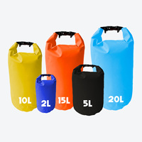 Sac étanche en bâche PVC 500D durable avec logo personnalisé pour sports nautiques, rafting, randonnée, 2L, 3L, 5L, 10L, 15L, 20L