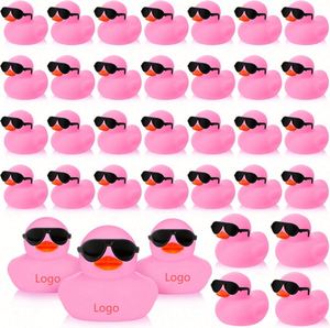 Custom Logo Pink 2 Inch Colorful Yellow Plastic Baby Bath Duck Squeeze-and-Squeak Toy for Children <b>Small</b> <b>Gift</b> - Product Image 1