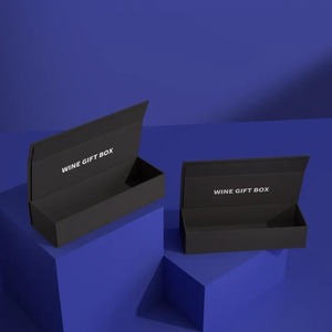 Custom Magnetic Wine Gift <b>Box</b> Single <b>Bottle</b> Luxury Black Rigid Cardboard Wine Packaging <b>Box</b> For Red Wine Champagne With Logo Pri - Product Image 5