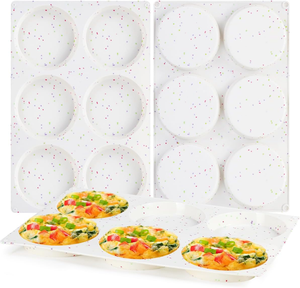 MUYULINS Molde de Silicona Grande Antiadherente de Grado Platino LFGB, Libre de BPA, para Brownies y Muffins, 6 Cavidades, Color Rojo, de Fábrica - Product Image 1