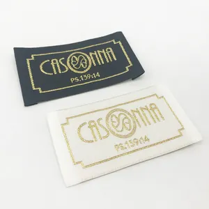 Hot sell new design garment accessories custom clothing woven label washing care woven patch garment damask tag