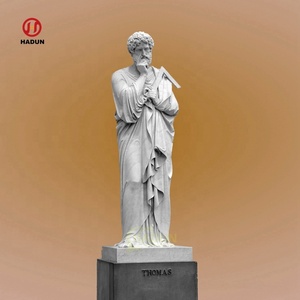 Statua di san patrizio in marmo scultura religiosa scolpita a mano all'aperto - Product Image 6