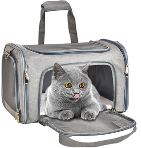 Bolsa de Transporte para Animais de Estimação Aprovada por Companhias Aéreas, Bolsa Portátil para Animais de Estimação, Bolsa de Transporte Dobrável em Tecido para Cães ou Gatos - Product Image 1