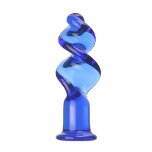 ของเล่นทางเพศสำหรับผู้หญิง จุกแก้วสีฟ้า Ninghao Crystal Glass Pleasure Blue Glass Anal Plug กระตุ้นจุดจี ช่วยในการสำเร็จความใคร่ด้วยตนเอง - Product Image 4