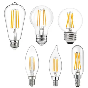 JESLED 4W 6W 8W B22 LED Edison Bulb E14 E27 Dimmable LED Light Bulbs E12 E26 B11 A19 A60 LED Filament Bulb Light OEM/ODM CE ETL
