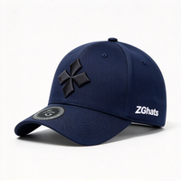 Casquette de golf et de baseball personnalisée haut de gamme à motif trèfle géométrique avec broderie 3D noire en relief