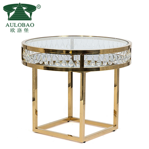 Elegante tiempo fiesta decoración usada base de metal dorado mesa de pastel de boda - Product Image 5