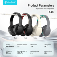 Headphone Nirkabel Grosir Over Ear 5.4 Headset Stereo Lipat 15 Jam Waktu Musik Supplier A48