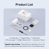TELESIN Pegangan Kamera Nirkabel dari Bahan Aluminium Alloy dengan Remote Control Zoom dan Pegangan Ponsel Magnetik untuk Ponsel Android/iOS