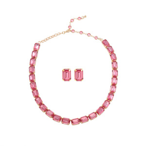 جديد بوهيمي الصيف الفاخرة قلادة قلادة كريستال القرط مجموعة للنساء الفتيات العروس مجوهرات الزفاف - Product Image 6